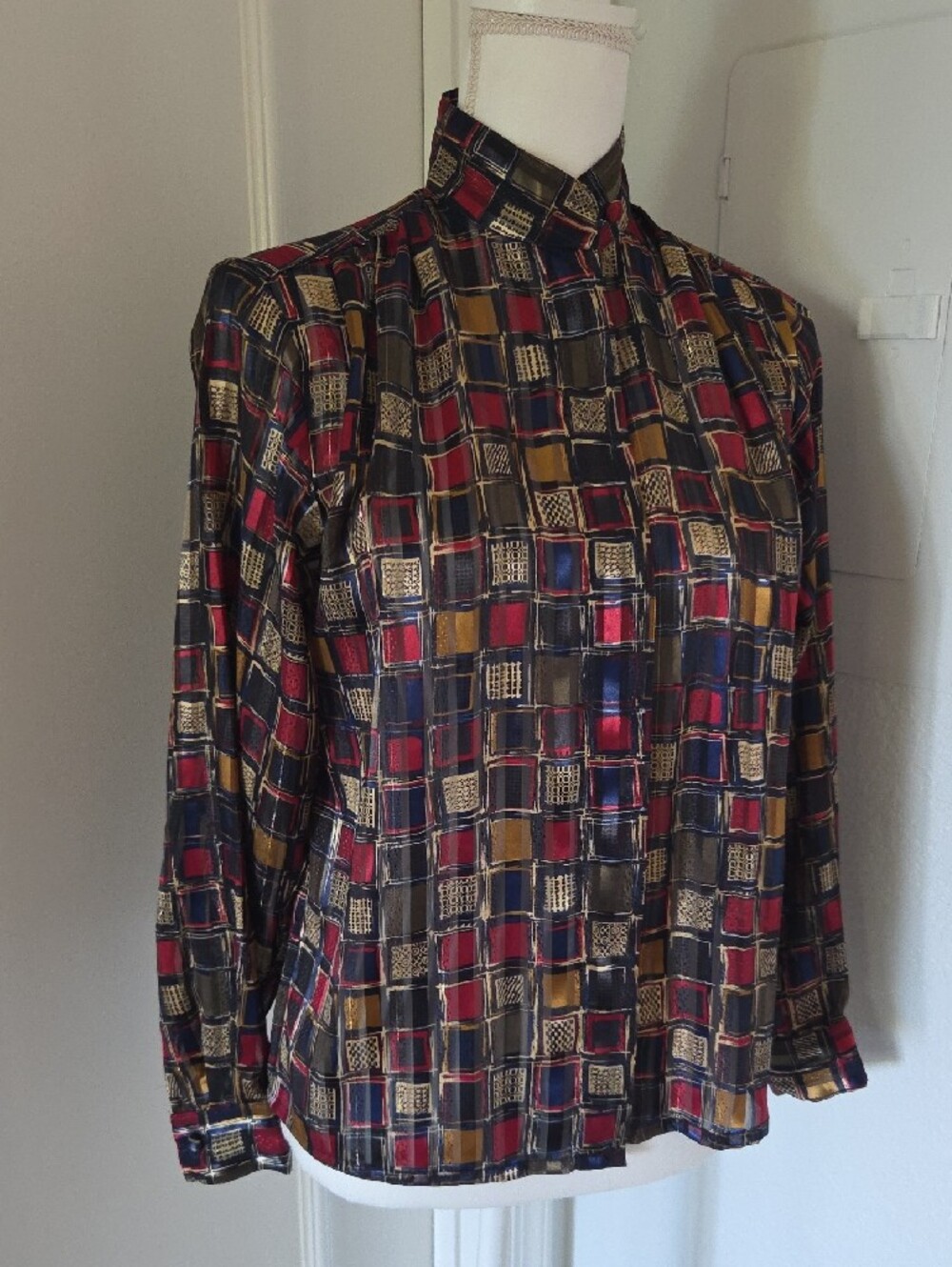 Vintage 80s Geometric Button-Down Shirt